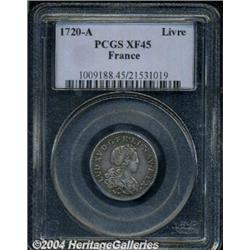 Louis XV Livre d'argent (20 Sols) 1720-A,