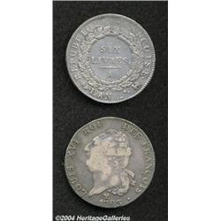 Louis XVI Lot of Two Silver Ecus,