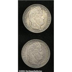 Lot of Two 5 Francs,