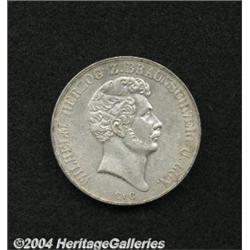 Brunswick-Wolfenbuttel. Wilhelm 2 Taler 1842-CVC,