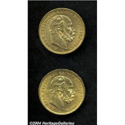 Prussia. Wilhelm I gold 20 Mark - Pair,
