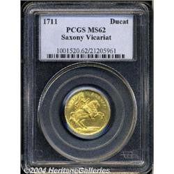 Saxony. Friedrich August I gold Vicariat Ducat 1711,