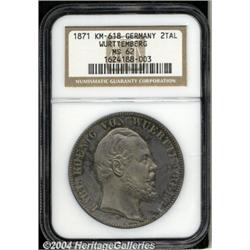 Wurttemberg. Karl 2 Taler 1871,