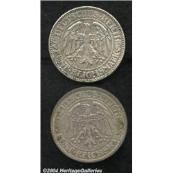 Weimar Republic. Oak Tree 5 Mark - Pair,