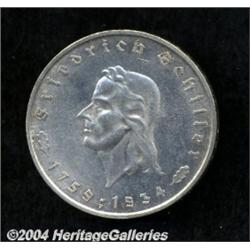 Third Reich. Schiller 5 Mark 1934-F,