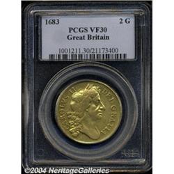 Charles II gold 2 Guineas 1683,