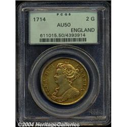 Anne gold 2 Guineas 1714/3,