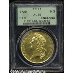 George II gold 5 Guineas 1729 EIC,