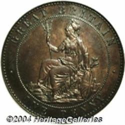 Victoria Copper Pattern Penny 1860 by Moore,