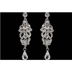 Czech Crystal & Rhinestone Chandelier Drop Earrings