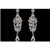 Image 1 : Czech Crystal & Rhinestone Chandelier Drop Earrings