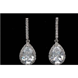 Pear Shaped Cubic Zirconia 18kt Gold Plate Earrings