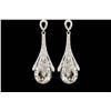 Image 1 : Art Deco Style Czech Crystal & Rhinestone Drop Dangle Earrings