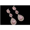 Image 3 : Pink Czech Crystal & Rhinestone Rose Gold Plate Earrings