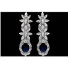 Image 1 : Sapphire Czech Crystal Floral Drop Earrings