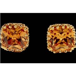 Golden Topaz Czech Crystal Crown Set Stud Earrings