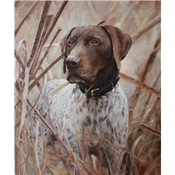 Original Oil on Canvas Hunting Dog Series. signed, Y.O.G. Bianco - Master Artist. Unique, Extraordin