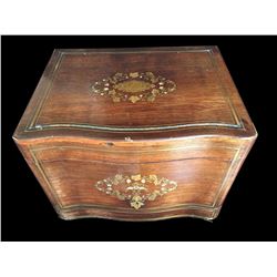 19thc Rosewood Mother Of Pearl Inlaid Tantalus