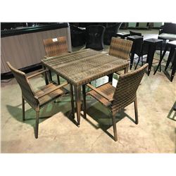 MOCHA BROWN PATIO DINING SET, SET INCLUDES: