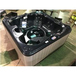 CAL SPAS TRANQUILITY 7' X 7' HOT TUB WITH 40 HALO SS JETS, 3 PILLOWS, 5.5 KW HEATER,