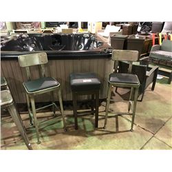 SET OF 3 MISMATCHED STOOLS