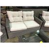 Image 2 : LIGHT GREY SANTANA PATIO SOFA SET WITH OVERSTUFFED CUSHIONS.