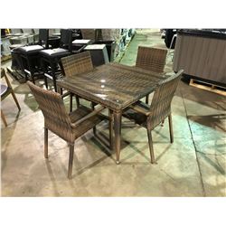 MOCHA BROWN PATIO DINING SET, SET INCLUDES: