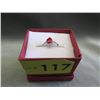 Image 2 : Sterling Silver Ruby & Diamond Solitaire Ring