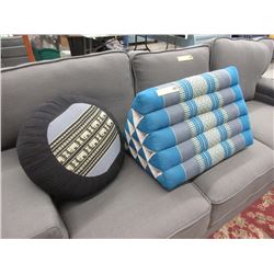 Triangular Bolster & Round Throw Cushion