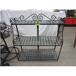 Metal Shelving Unit with Glass Shelves