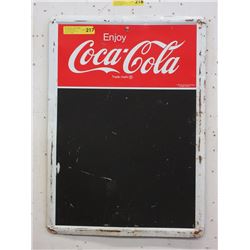 1991 Coca-Cola Tin Chalk Board