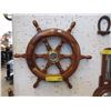 Image 1 : Wood Ship's Wheel Clock - 18" Diameter