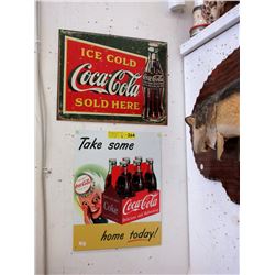 2 Coca-Cola Tin Signs