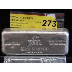 50 Oz. First Majestic .999 Silver Loaf Bar