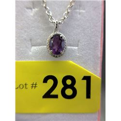 Purple Amethyst & Diamond Necklace