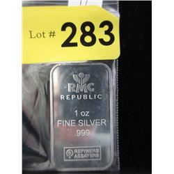 1 Oz. Republic Metals Corp .999 Silver Bar