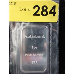 1 Oz. Scotia Bank motif .999 Silver Bar