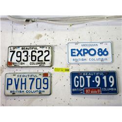 6 Assorted BC License Plates