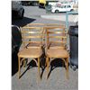 Image 1 : 4 Wood Dining Chairs with Wicker Seats