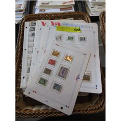 50 Pages of Assorted Canceled Canadian Stamps