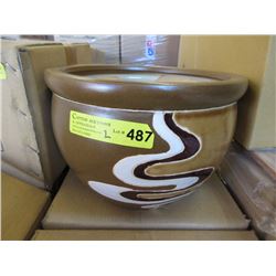 2 New 3 Piece Brown & Tan Plant Pot Sets