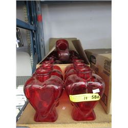 17 Heart Shaped Glass Vases