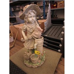 19" Tall Resin Garden Statue - 9" Diameter