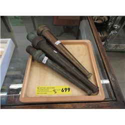 3 Vintage 10" Brass Hose Nozzles