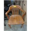 Image 1 : Vintage Solid Oak Office Chair