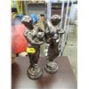 Image 1 : Pair of 15" Metallic Glazed Ceramic Statues
