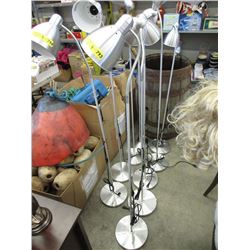 4 Silver Coloured Flex Neck Floor Lamps