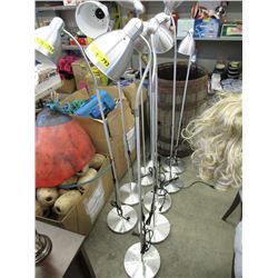 4 Silver Coloured Flex Neck Floor Lamps