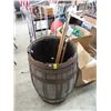 Image 1 : Wood Barrel with Flag Pole