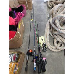 5 Fishing Rods with Reels